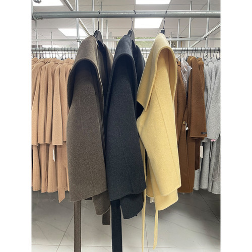 海军领短款小个子可入系带韩版秋冬新款双面羊毛大衣女毛呢外套 - 图3