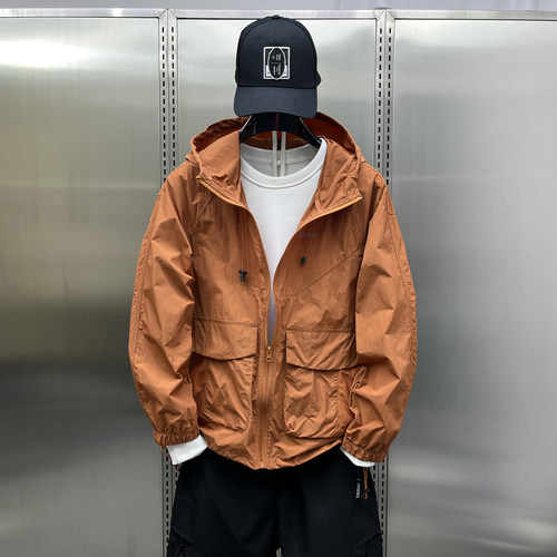 新款男衣服男青年夏季超薄户外防晒服运动百搭连帽防晒衣帅气外套 - 图2