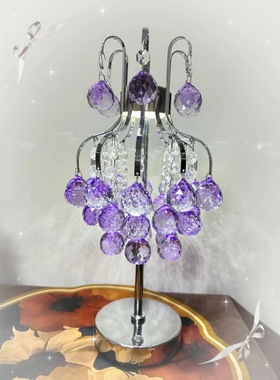 现代轻奢水晶灯摆件三色变光手工DIY