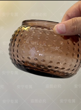 紫色原色料带盖收纳罐餐厅客厅摆件糖果干果高级感酒店储物罐