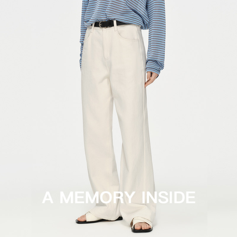 A Memory Inside高奢 汉麻直筒牛仔裤女春夏高级感显瘦阔腿裤女,淘宝优惠券,粉丝福利购,淘宝优惠卷