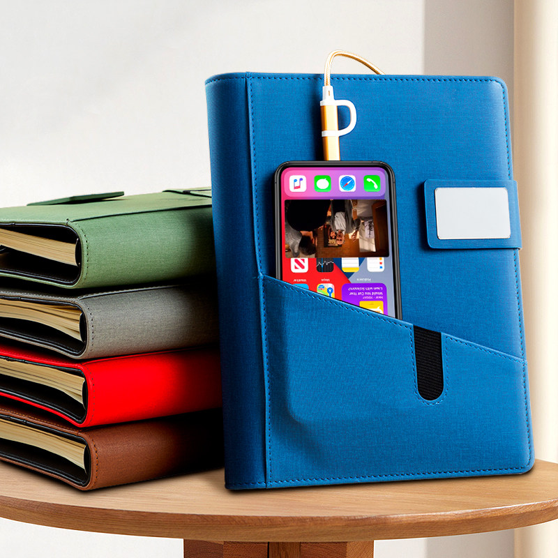 充电笔记本本子定制可印LOGO充电宝记事本带U盘多功能移动电源笔记本a5礼品礼盒套装商务办公活页会议记录本