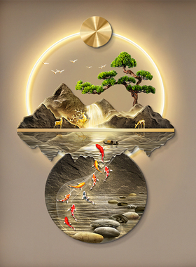 流水生财新中式玄关装饰画