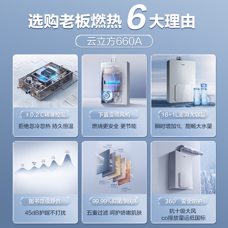 【新品】老板旗舰店660a-16l电热水器 老板厨电燃气热水器