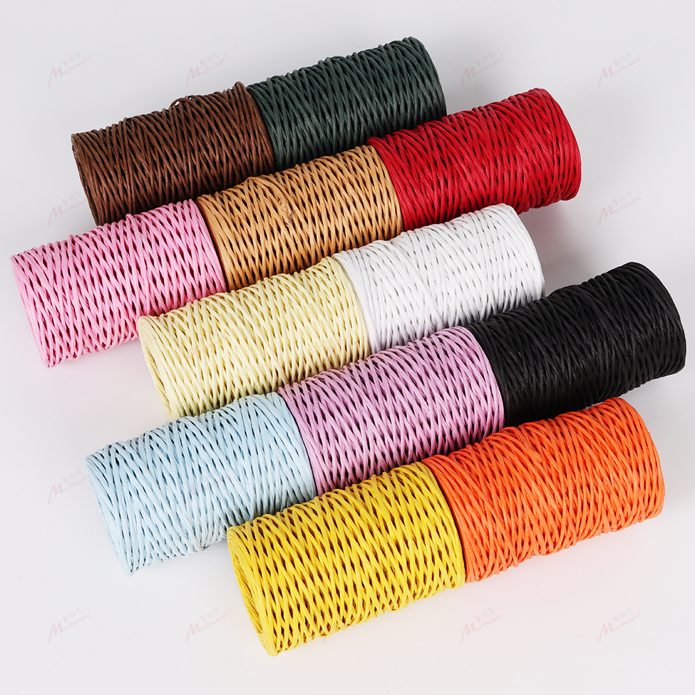 铁丝纸藤带铁丝纸绳DIY手工编织花篮花瓶2mm50米鲜花包装捆扎 - 图1