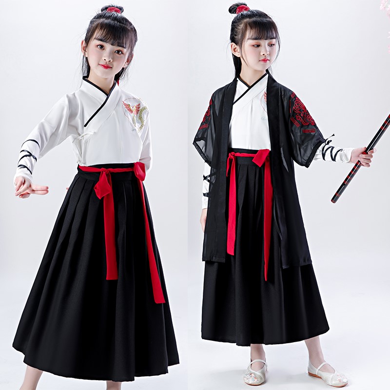 中国风儿童古装国古筝表女孩汉服 花熙初民族服装/舞台装