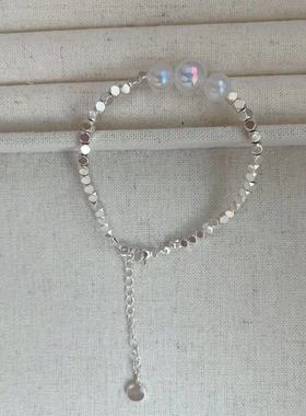 清冷感爱心人鱼姬珍珠碎银子手链女串珠ins设计感高级女生手饰品