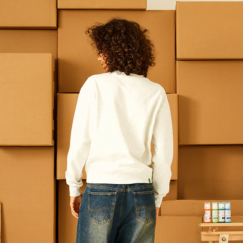 Melting Sadness春季穿搭短款卫衣亮片绣套头卫衣 - 图0