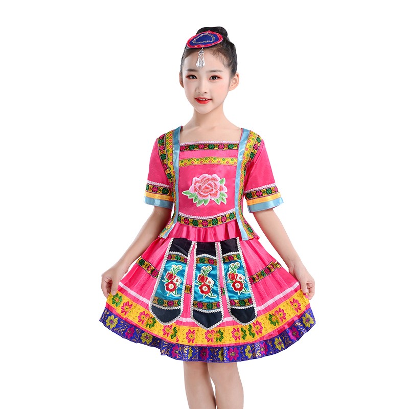 三月三儿童少数民族服装苗族舞蹈服 牧橘民族服装/舞台装