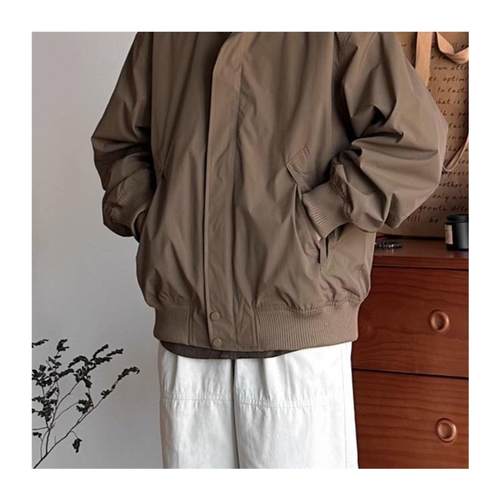 日系男装美式飞行夹克男女复古春季立领质感cleanfit外套情侣上衣 - 图3