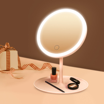 Small mirror table top stand Makeup Table Light Extravagant portable High sense Office Student Dormitory Mens Net Red Home