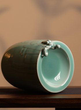 龙泉芳野窑火青瓷都市恋人花器陶瓷摆件玄关电视柜家居酒柜摆件新