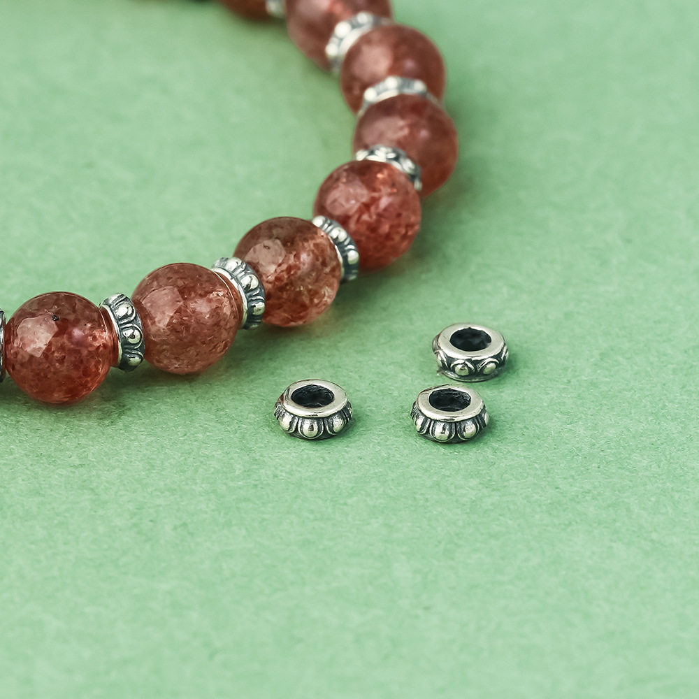 『无戒』S925纯银4mm迷你莲花座隔珠复古diy文玩手串项链银饰配件,淘宝优惠券,粉丝福利购,淘宝优惠卷