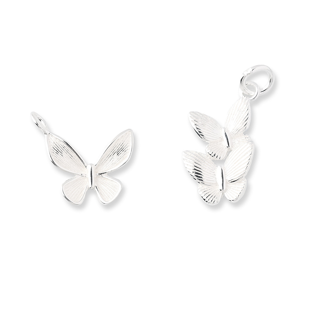 『无戒』S925纯银蝴蝶吊坠配件DIY手工串珠编绳手链项链挂件饰品 - 图3