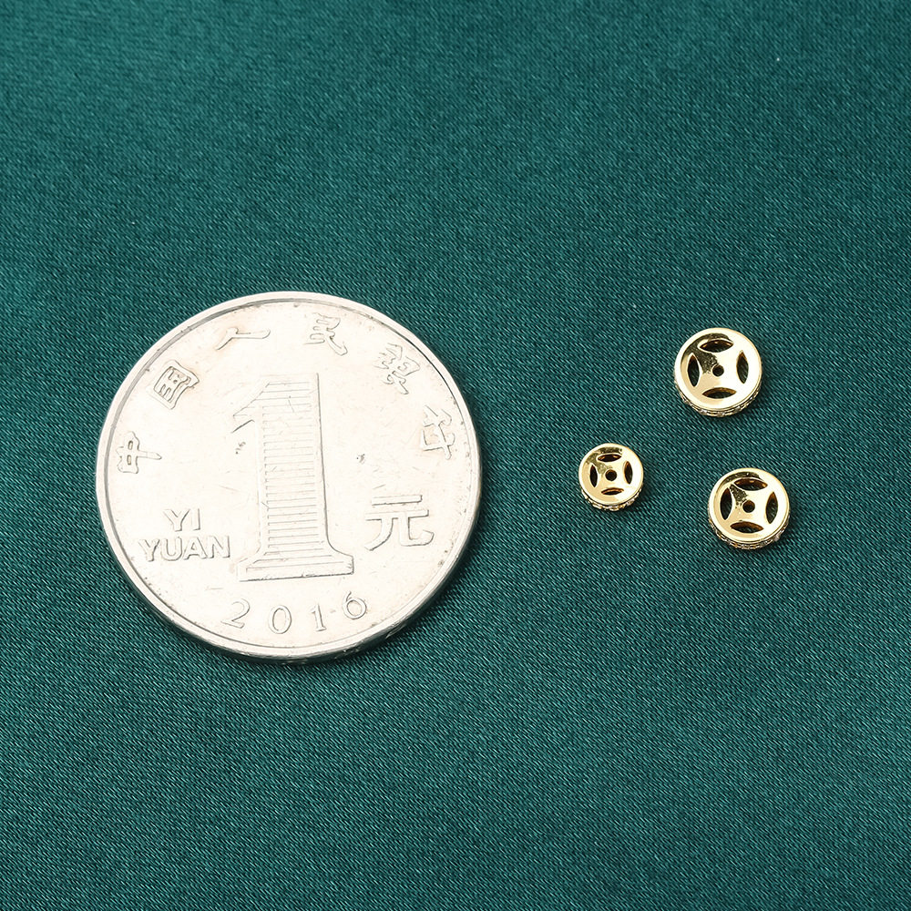 『无戒』S925纯银镶钻铜钱隔片镶嵌锆石镂空小隔珠diy银饰配件,淘宝优惠券,粉丝福利购,淘宝优惠卷