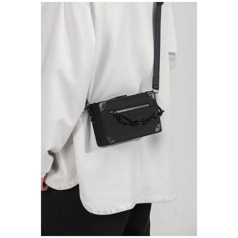 轻奢小众竖款硬盒手机包高级质感铆钉小方包男生斜挎包韩版盒子包,淘宝优惠券,粉丝福利购,淘宝优惠卷