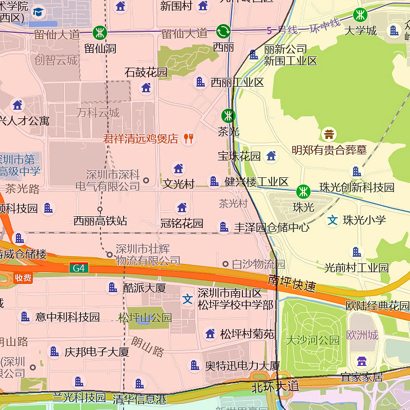 南山区地图1.1m贴图广东省行政区域交通路线颜色划分高清防水新款 - 图1