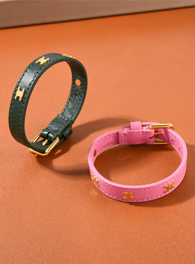 2024年新品凯旋门中古牛皮革手镯女欧美小众设计复古高级感手环女