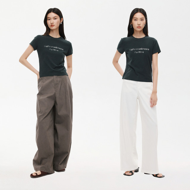 Shuiyunjian ຂອງແມ່ຍິງ summer ຝ້າຍແລະ linen breathable knitted ເສື້ອທີເຊີດແຂນສັ້ນ