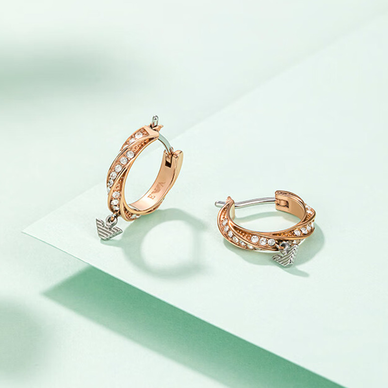 Armani阿玛尼官方正品耳环女 时尚镶钻耳环耳饰送女友生日礼物 - 图0