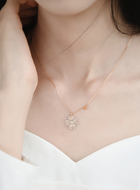 阿玛尼925银女士四叶草项链