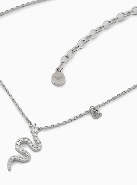 阿玛尼925银女银蛇项链