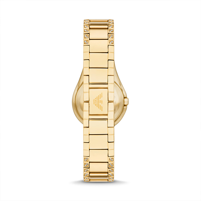 Armani watch gold steel band quartz women's