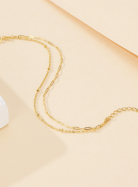 时尚轻奢双层手链纯银镀金