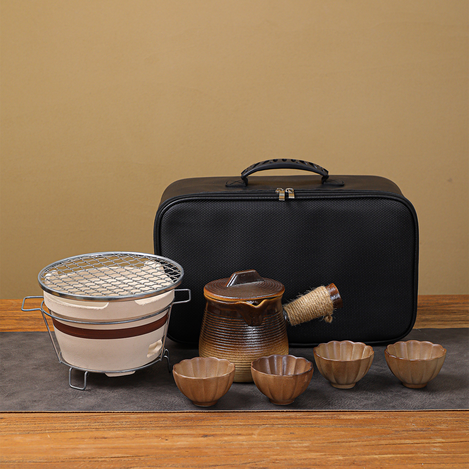 户外围炉煮茶套装烤火炉罐罐壶花瓣杯家用烤奶炭火炉子茶壶,淘宝优惠券,粉丝福利购,淘宝优惠卷