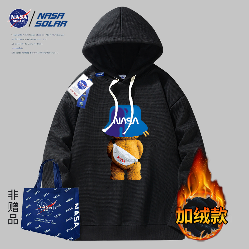 NASA SOLAR2024秋冬新款潮牌字母印花圆领卫衣休闲时尚情侣上衣M2