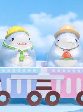 创意搞怪鲨呼呼盲盒节日礼物摆件