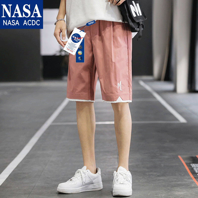 nasa联名男夏季冰丝速干沙滩裤短裤 EWJP休闲裤