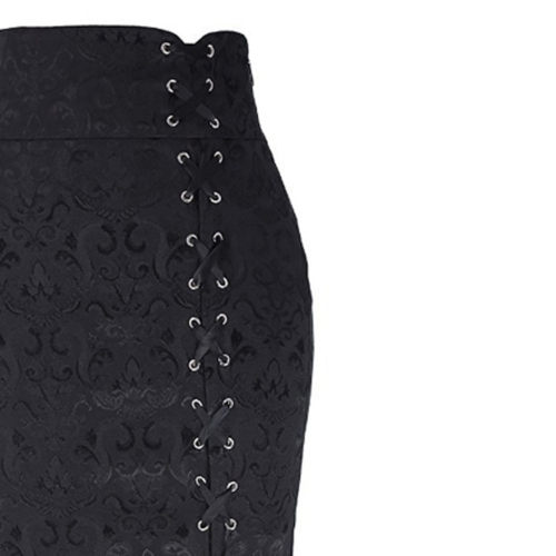 Punk Vintage Jacquard Mermaid Skirt女个性朋克复古提花鱼尾裙 - 图0