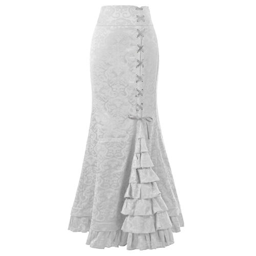 Punk Vintage Jacquard Mermaid Skirt女个性朋克复古提花鱼尾裙 - 图2