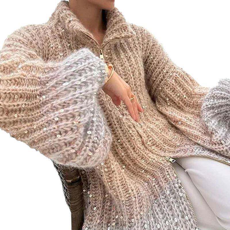 solid loose crochet for knit cardigans wool - 图3