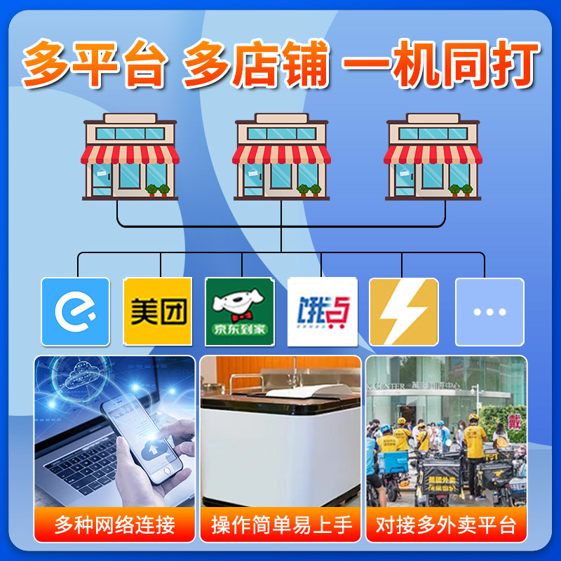 美团外卖打印机饿了么自动4g出票机 绘宇办公用品热敏/热转印打印机