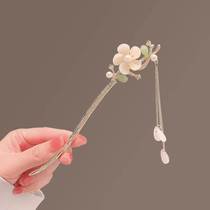 Jade Orchid Hair hair Hairpin Hairpin Hairpin Subgenre Hanfu Head Adorned Female Qipao Hair Accessories Fluke Pearl Flowers Hairpin Steps Shake Jade Hair