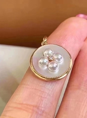 国产贝母其他纯银其他女金色吊坠