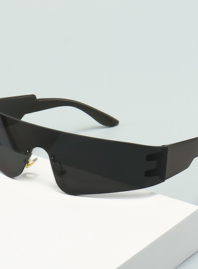 一体情侣Y2K街拍凹造型异型墨镜ins网红宝蝶家同款太阳眼镜男