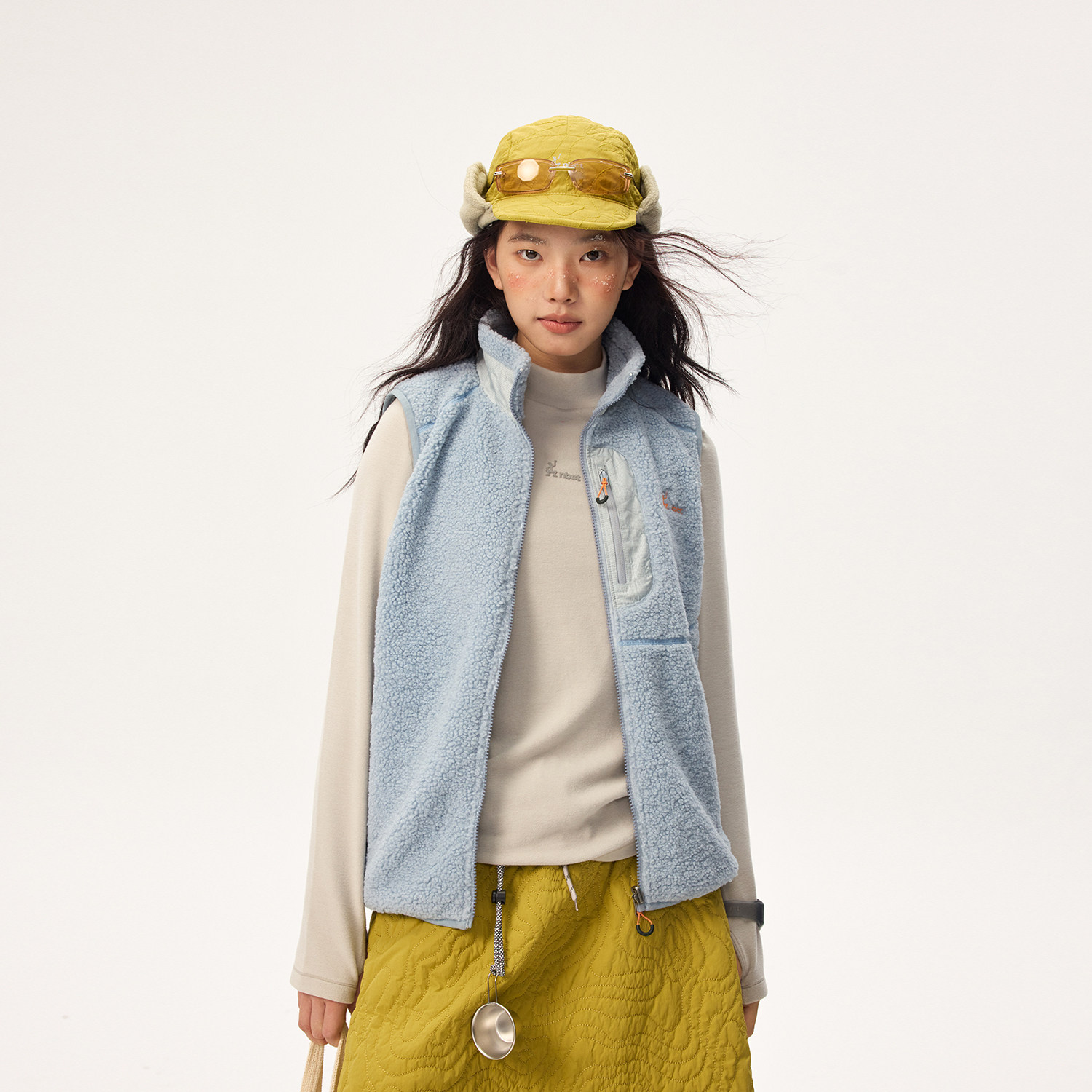 NBCT户外拼接遮耳帽女2025秋冬新款保暖可调节骑行跑步运动帽子,淘宝优惠券,粉丝福利购,淘宝优惠卷