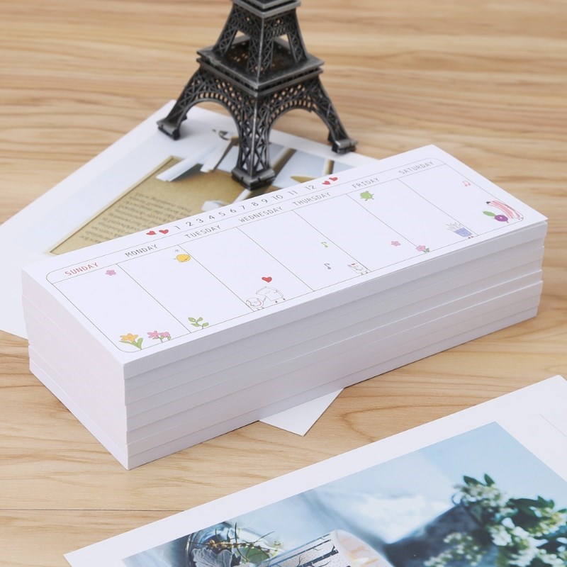 Cute Week Plan Sticky Note Memo Pad Notebook Bookmark Studen - 图0