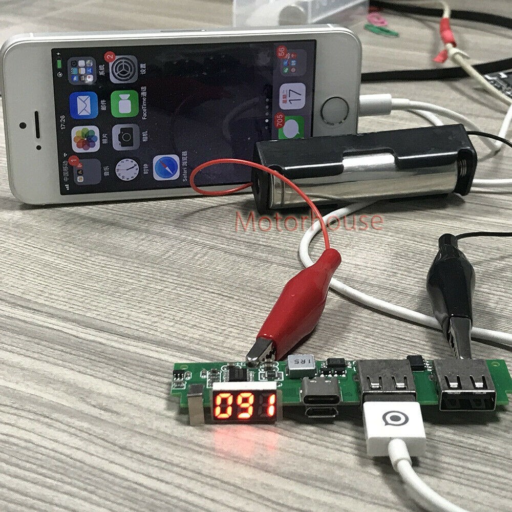 Dual USB LED Display 5V 2A Type c Lithium Li ion 18650 Batt - 图0