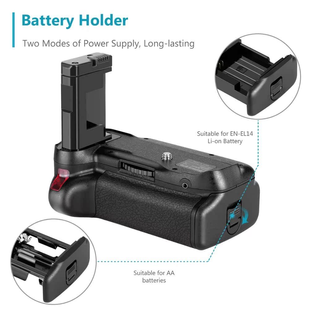 Neewer Professinal Vertical Battery Grip Work with EN EL14a-图1