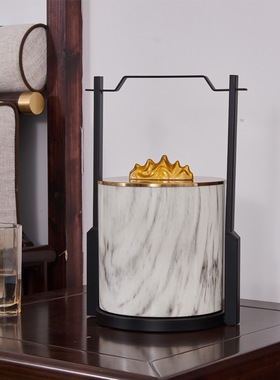 新中式大理石收纳盒工艺品家居客厅卧室收纳装饰盒送礼品礼物摆件