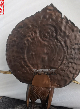 祥狮纯铜贴金孔雀明王佛母工艺品