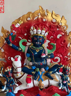 全黄铜吉祥天母佛像精品藏传密宗