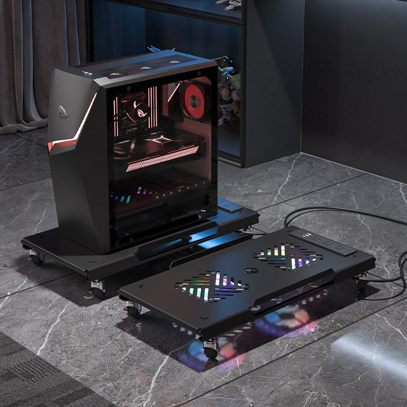 Metal cooling main frame computer under desk chassis base