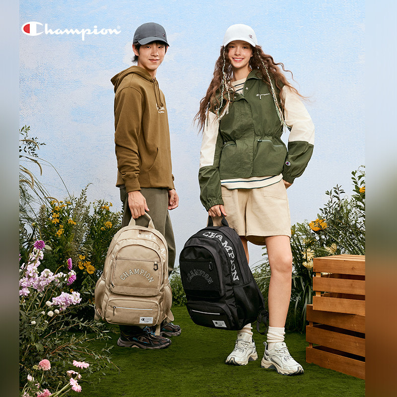 Champion Champion Backpack Women's 2026 Summer New Canvas Bag School Bag Sports Travel Men's Outdoor Backpack