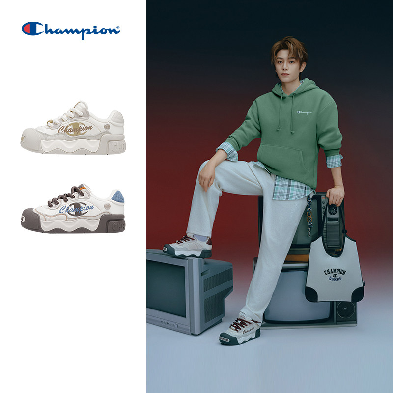丁禹兮同款Champion冠军面包鞋女运动鞋休闲百搭厚底板鞋男小白鞋,淘宝优惠券,粉丝福利购,淘宝优惠卷