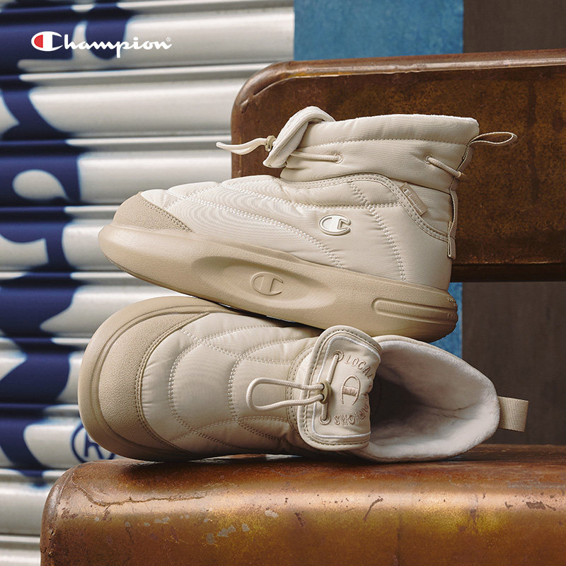 Champion冠军菠萝靴2025秋冬新款高帮棉鞋厚底保暖女款棉靴老人鞋,淘宝优惠券,粉丝福利购,淘宝优惠卷